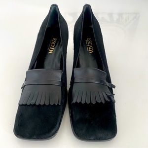 Escada black mohair pump